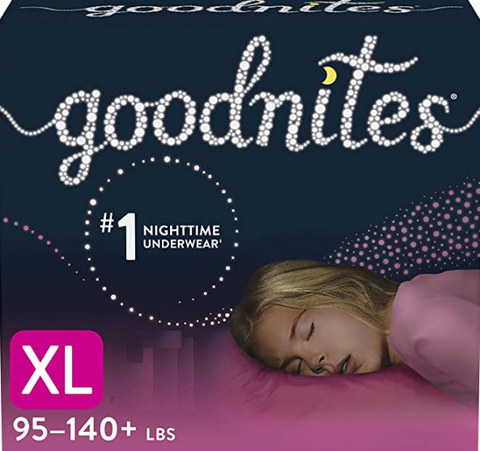 GoodNites Nighttime Underwear, XL (95-140+ lbs)